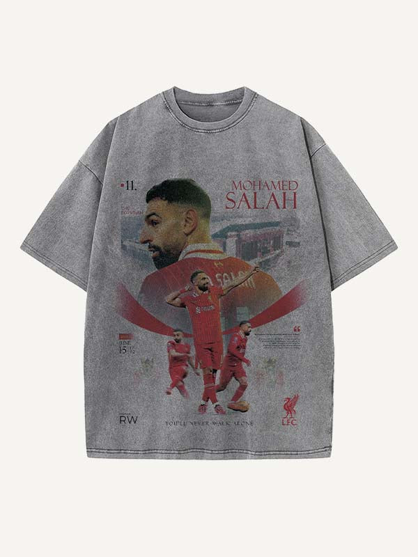 Mohamed Salah Print Round Neck T-shirt