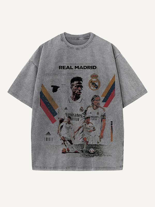 Real Madrid Print Round Neck T-shirt