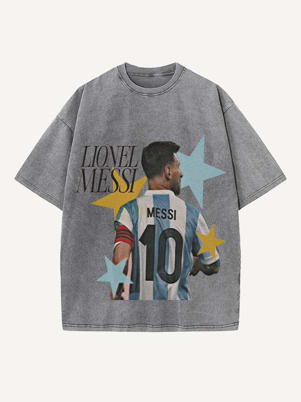 Lionel Messi Print Round Neck T-shirt