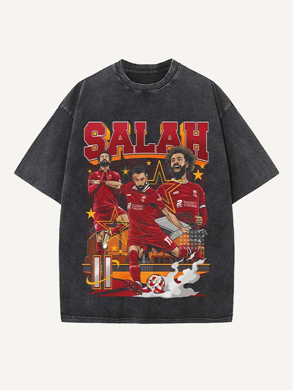 Mohamed Salah Print Round Neck T-shirt