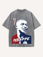 Kylian Mbappé Print Round Neck T-shirt