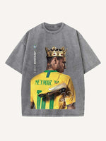 Neymar Print Round Neck T-shirt