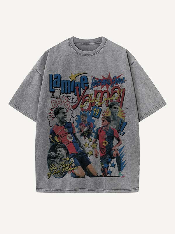 Lamine Yamal Print Round Neck T-shirt