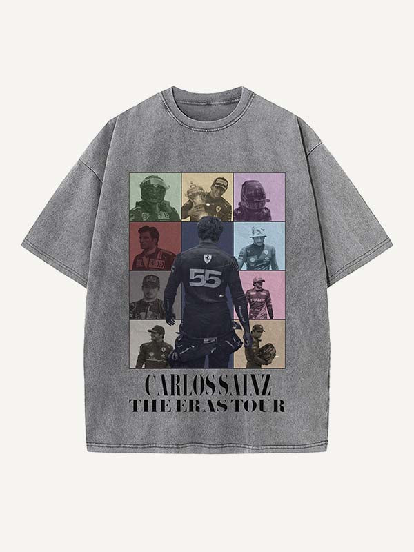 Carlos Sainz Print Round Neck T-shirt