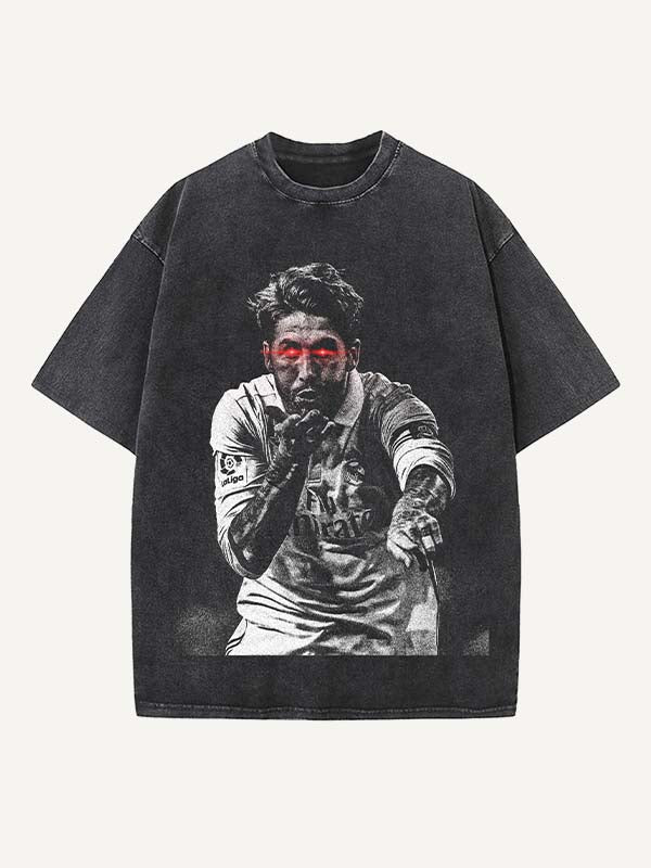 Sergio Ramos Print Round Neck T-shirt