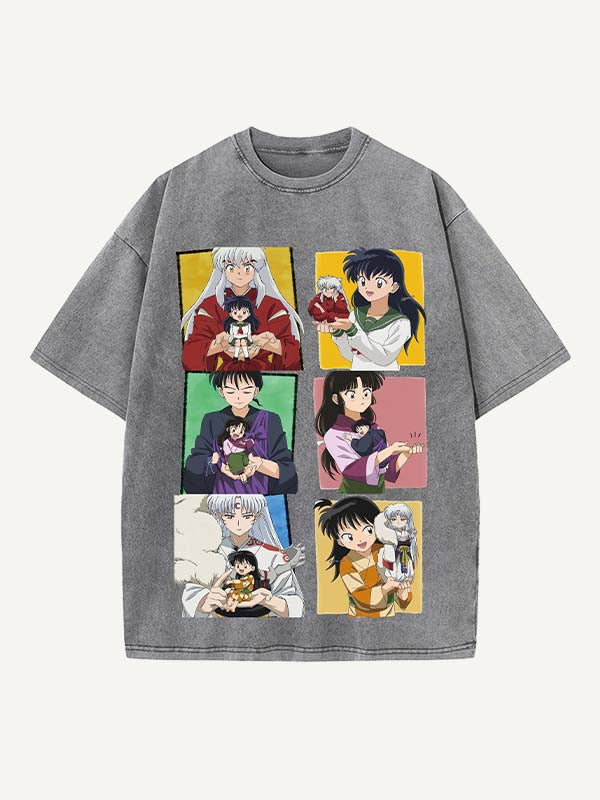 Inuyasha Print Round Neck T-shirt