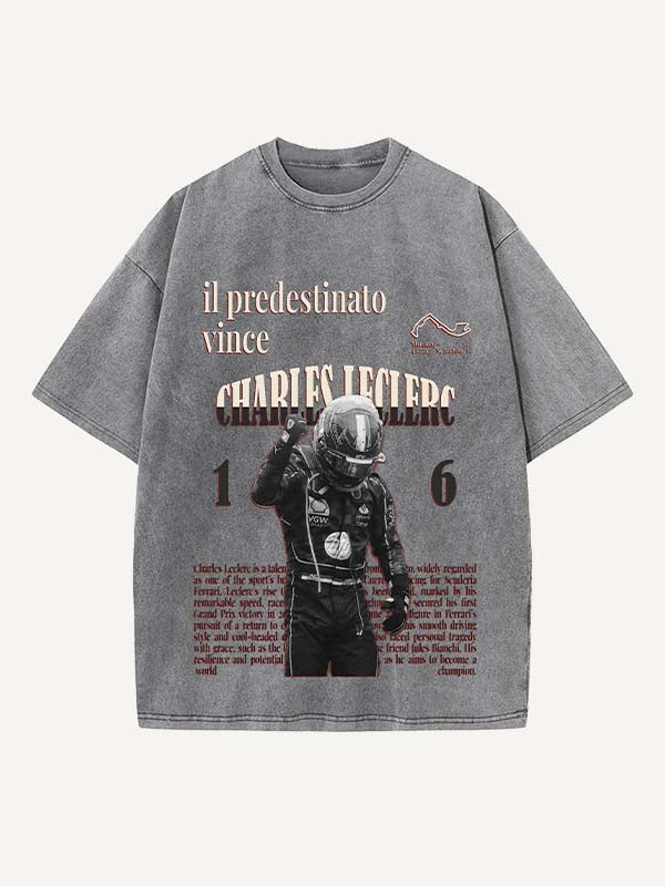 Charles Leclerc Print Round Neck T-shirt