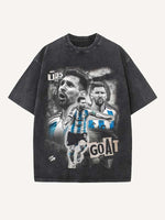 Lionel Messi Print Round Neck T-shirt