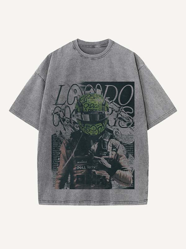 Lando Norris Print Round Neck T-shirt
