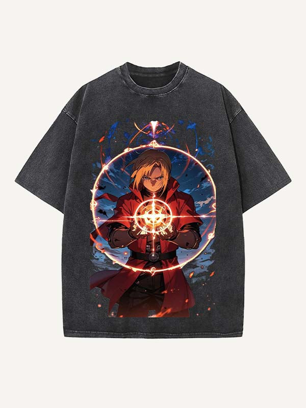 Fullmetal Alchemist Print Round Neck T-shirt