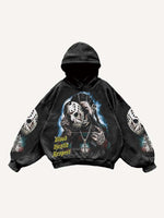 Halloween Horror Print Slant Pockets Hoodie