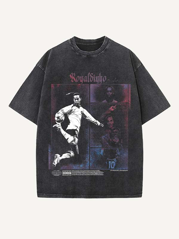 Ronaldinho Print Round Neck T-shirt