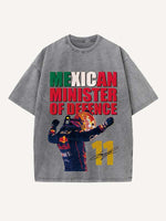 Sergio Perez Print Round Neck T-shirt