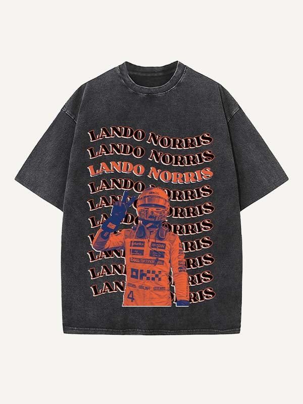 Lando Norris Print Round Neck T-shirt