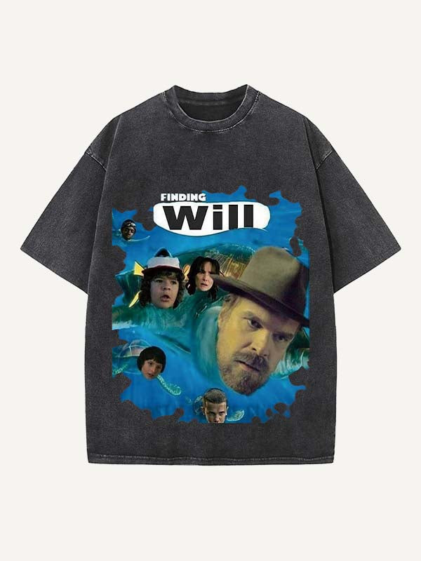 Stranger Things Print Round Neck T-shirt