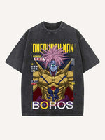 One-Punch Man Print Round Neck T-shirt