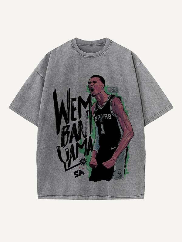 Victor Wembanyama Print Round Neck T-shirt