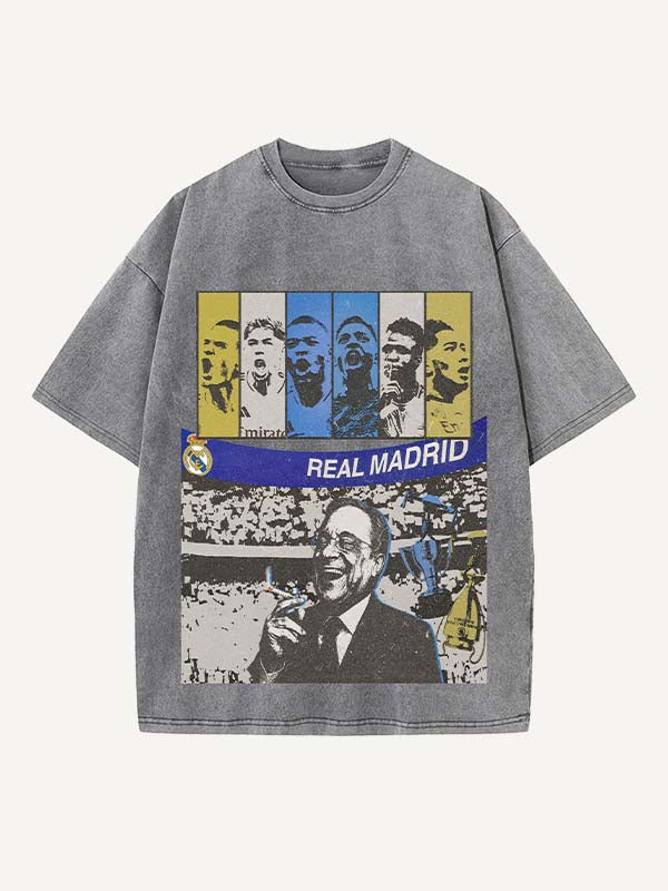 Real Madrid Print Round Neck T-shirt