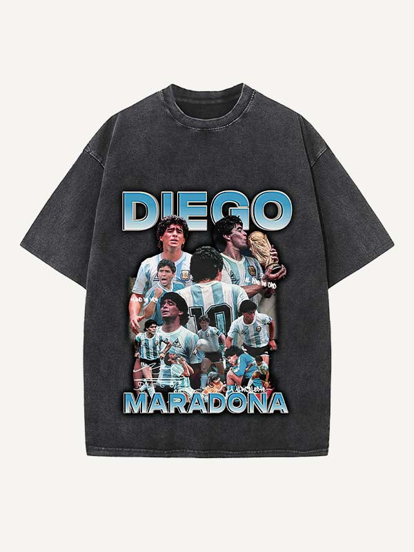 Diego Maradona Print Round Neck T-shirt
