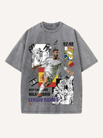 Sergio Ramos Print Round Neck T-shirt