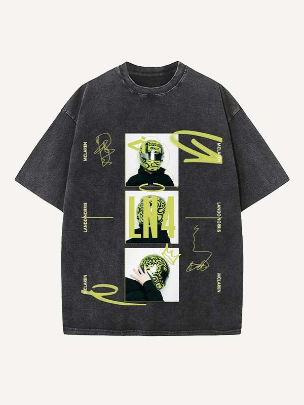 Lando Norris Print Round Neck T-shirt