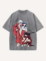 Inuyasha Print Round Neck T-shirt
