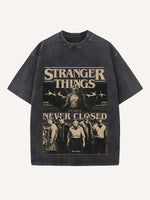 Stranger Things Print Round Neck T-shirt