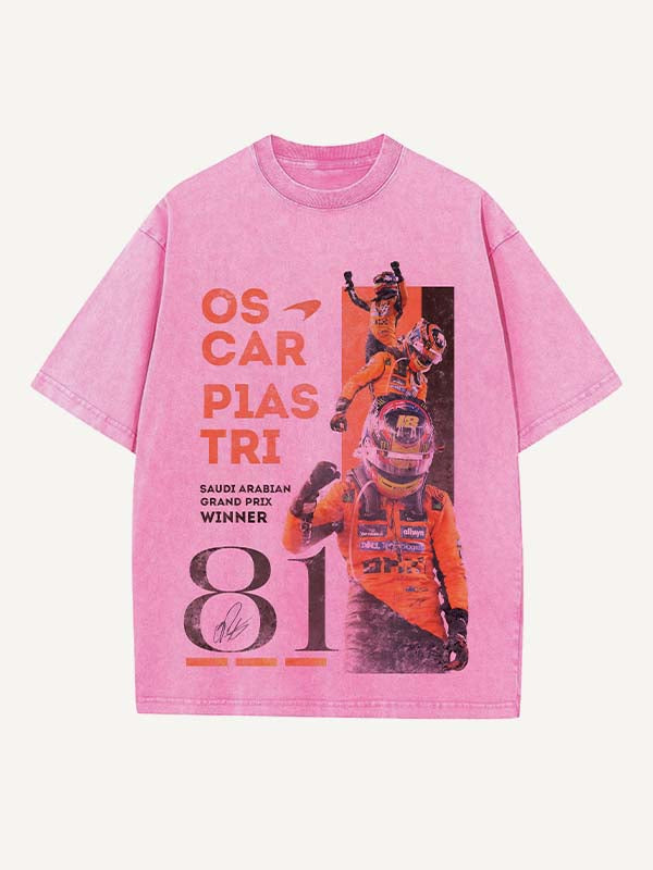 Oscar Piastri Print Round Neck T-shirt