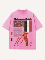 Mohamed Salah Print Round Neck T-shirt