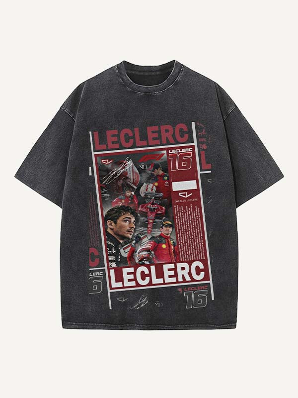 Charles Leclerc Print Round Neck T-shirt