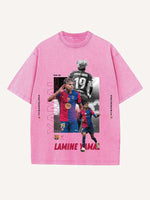 Lamine Yamal Print Round Neck T-shirt