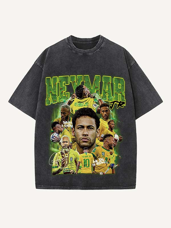 Neymar Print Round Neck T-shirt
