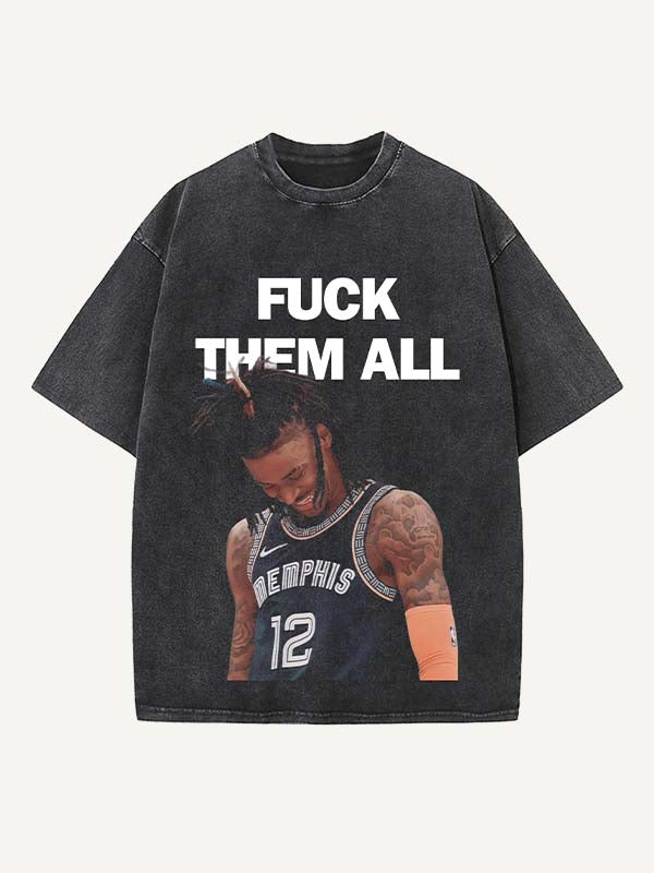 Ja Morant Print Round Neck T-shirt