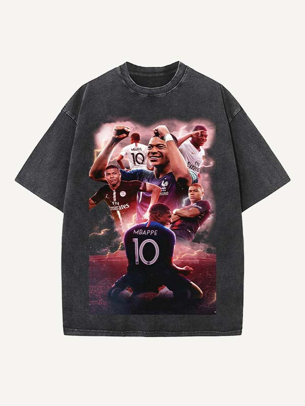 Kylian Mbappé Print Round Neck T-shirt