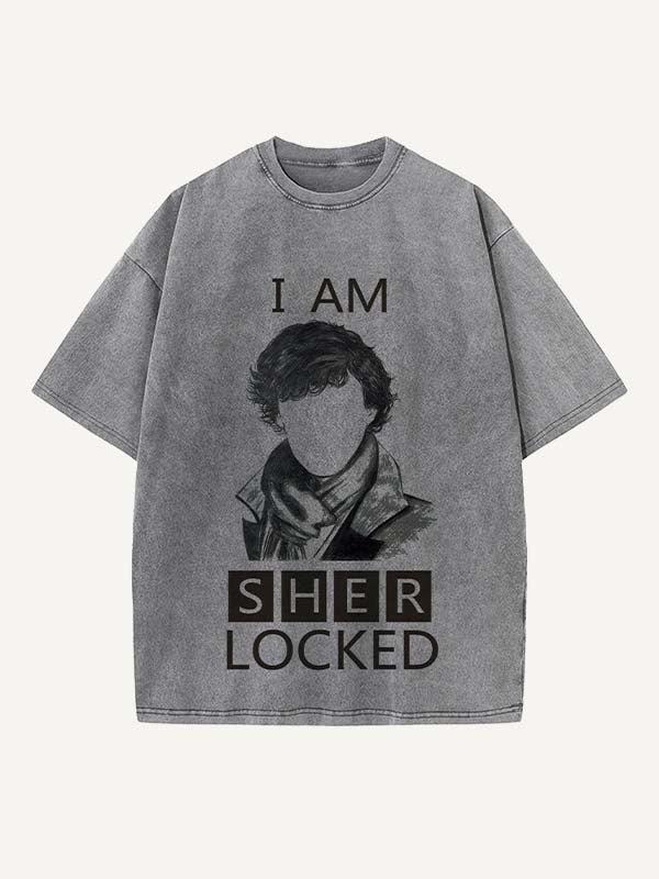Sherlock Print Round Neck T-shirt