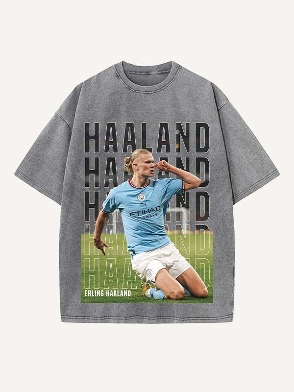 Erling Haaland Print Round Neck T-shirt