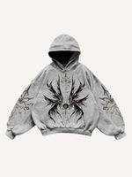 Eye&Wing&Graphic Print Slant Pockets Hoodie