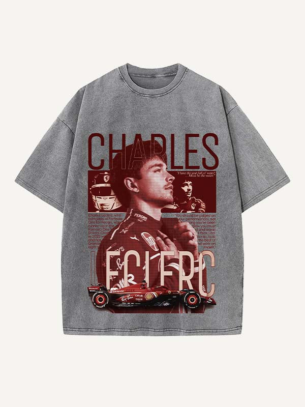 Charles Leclerc Print Round Neck T-shirt