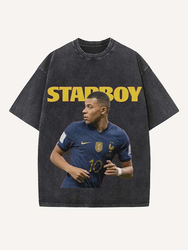 Kylian Mbappé Print Round Neck T-shirt