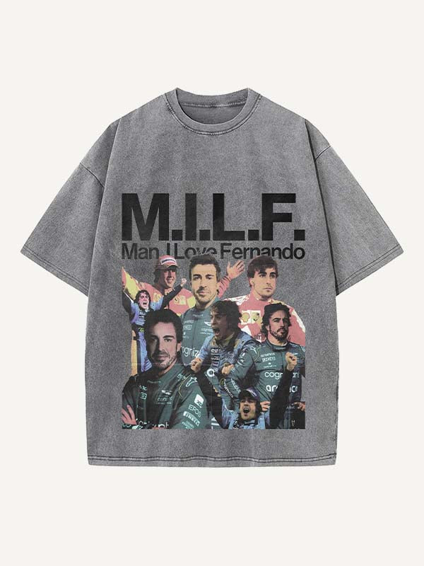 Fernando Alonso Print Round Neck T-shirt