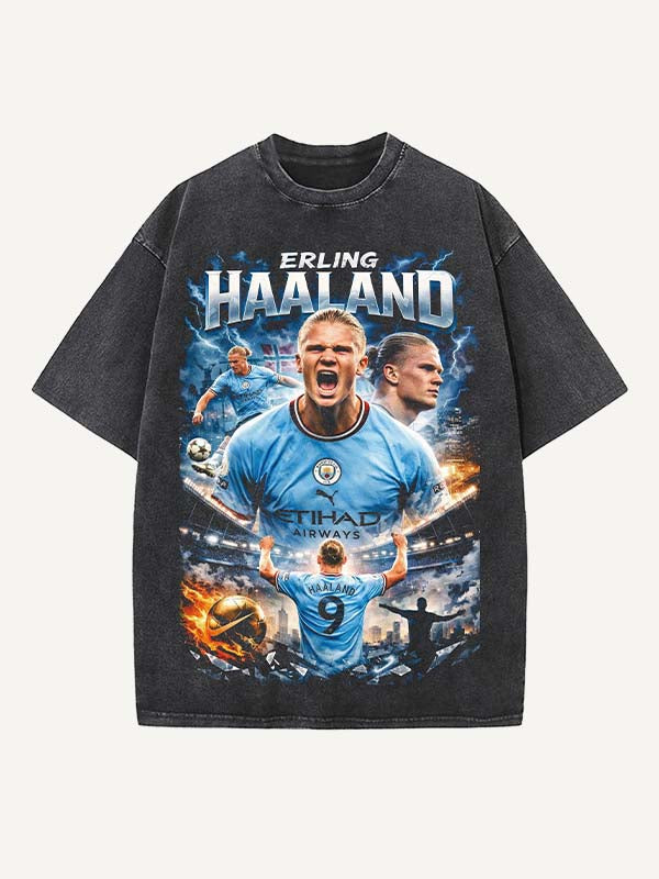 Erling Haaland Print Round Neck T-shirt
