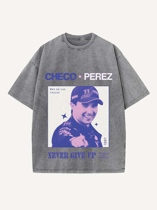 Sergio Perez Print Round Neck T-shirt