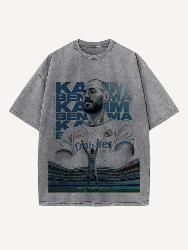 Karim Benzema Print Round Neck T-shirt