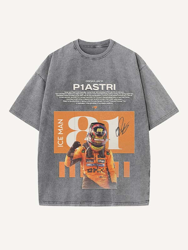 Oscar Piastri Print Round Neck T-shirt
