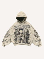 Figure&Star Graphic Print Slant Pockets Hoodie