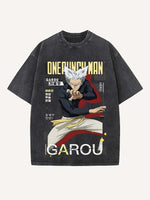 One-Punch Man Print Round Neck T-shirt