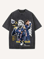Neymar Print Round Neck T-shirt