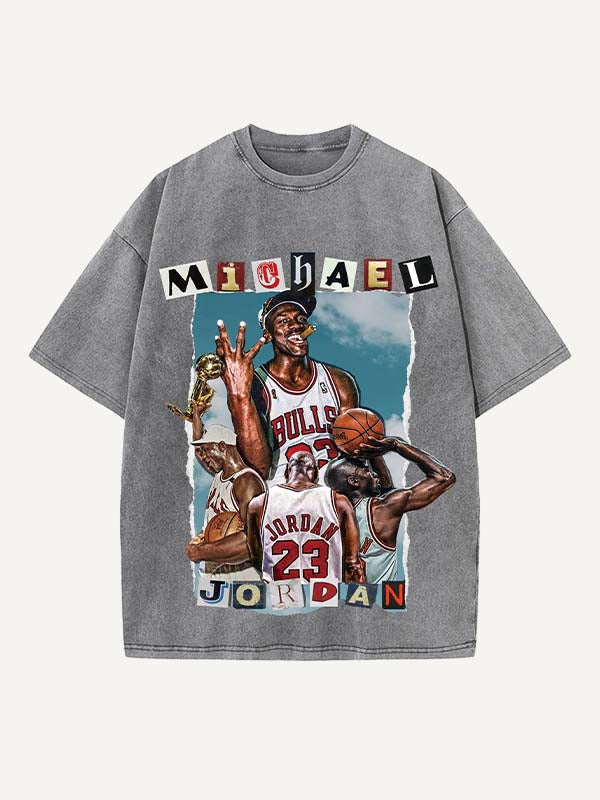Michael Jordan Print Round Neck T-shirt
