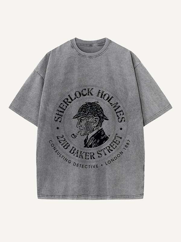 Sherlock Print Round Neck T-shirt