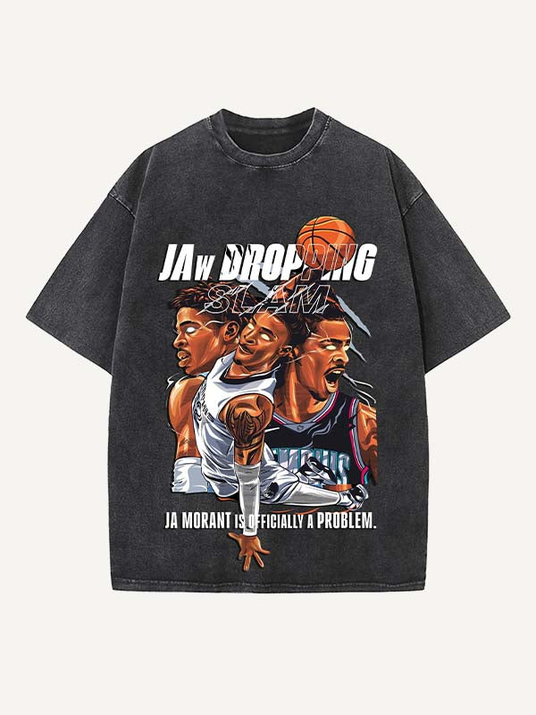 Ja Morant Print Round Neck T-shirt